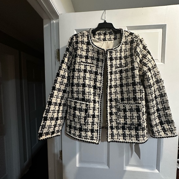 Evafreedom tweed blazer fully lined for work or casual. Size 2XL (US 14). - Picture 2 of 7